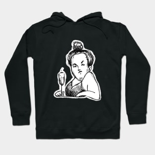 lady with glass of wine Hoodie